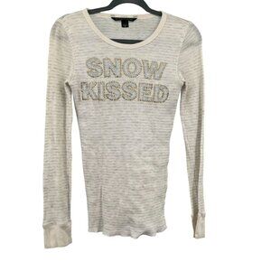 Victorias Secret Snow Kissed Sparkles Long Sleeve Thermal Top Small Cabin Chic